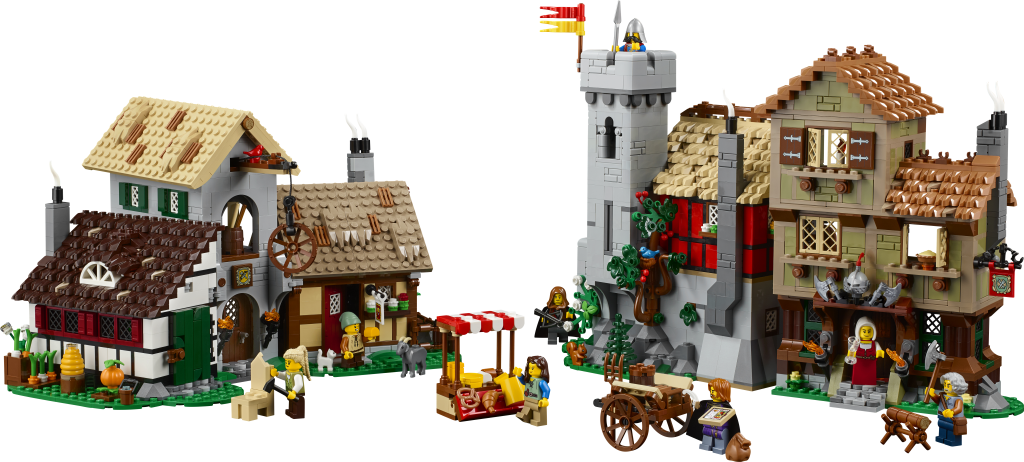 LEGO Icons 10332 medieval town square contents 1024x462
