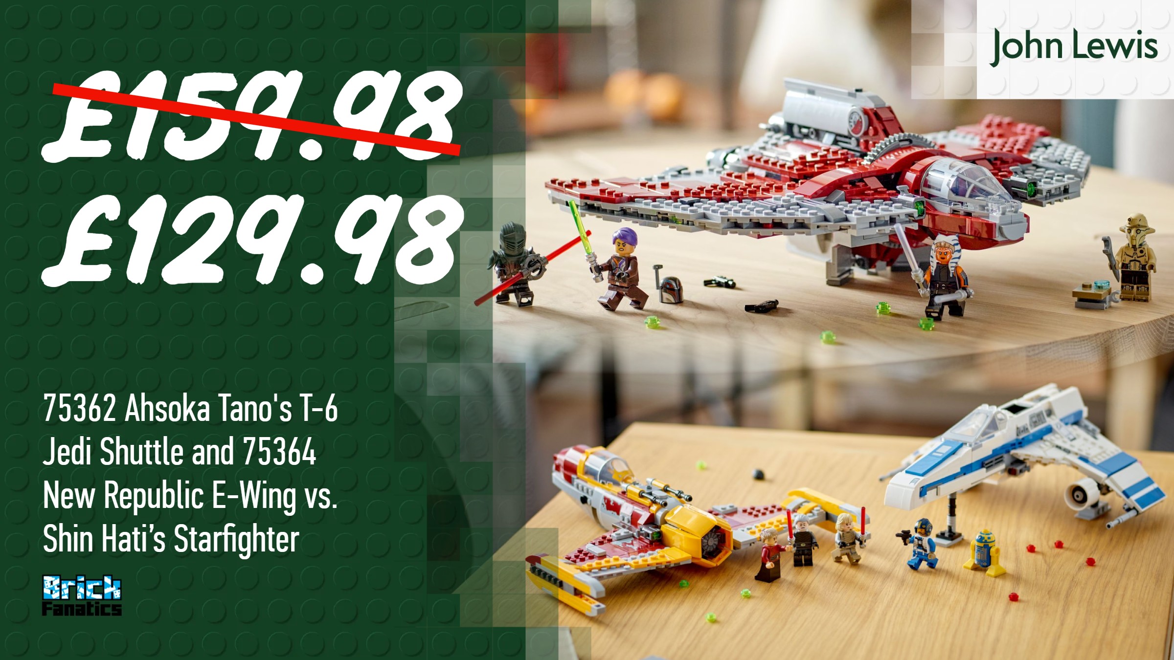 Save big on the ultimate LEGO Star Wars: Ahsoka duo at John Lewis