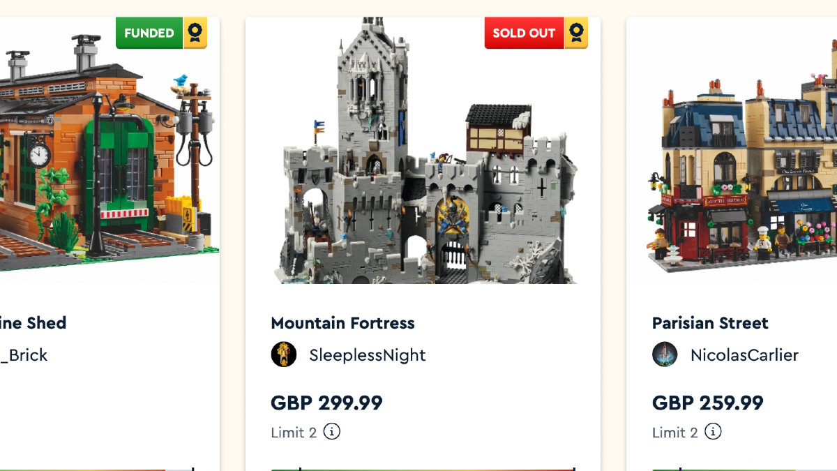 Two BrickLink Designer Program Series 1 LEGO sets sell out, with a third close behind