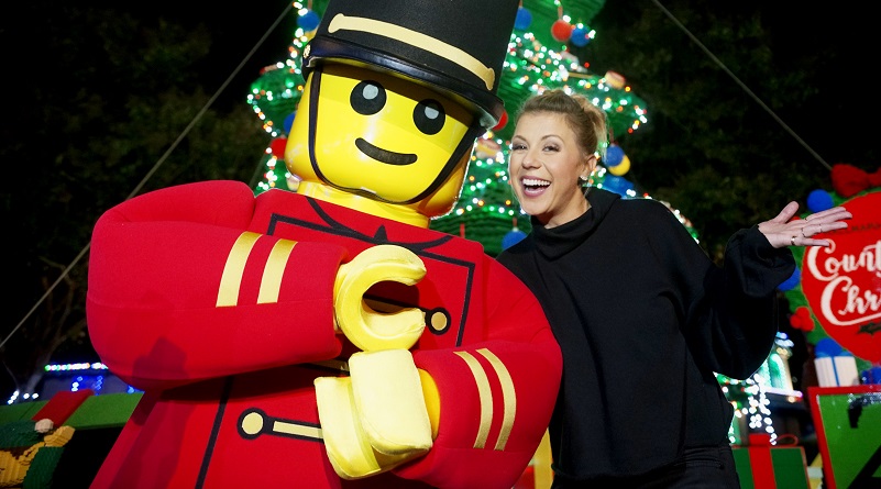 Jodie Sweetin turns on the Christmas lights at the LEGOLAND California Resort