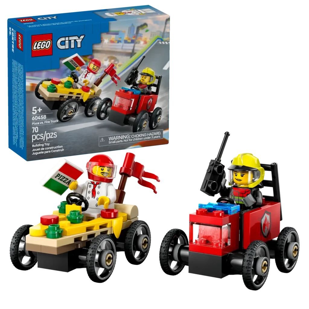 LEGO City 60458 Pizza vs. Fire Truck Race Car Pack  1024x1024