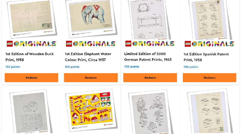 LEGO patents point cost reduced in VIP rewards center