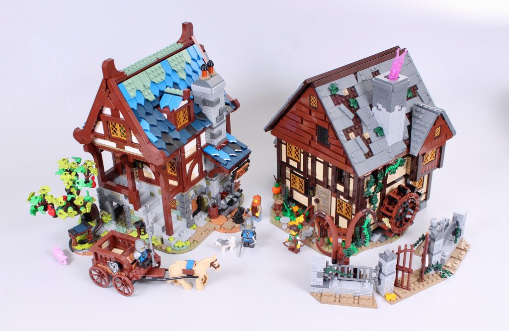 LEGO Ideas 21325 Medieval Blacksmith 21341 Disney Hocus Pocus The Sanderson Sisters Cottage comparison 2 1024x665