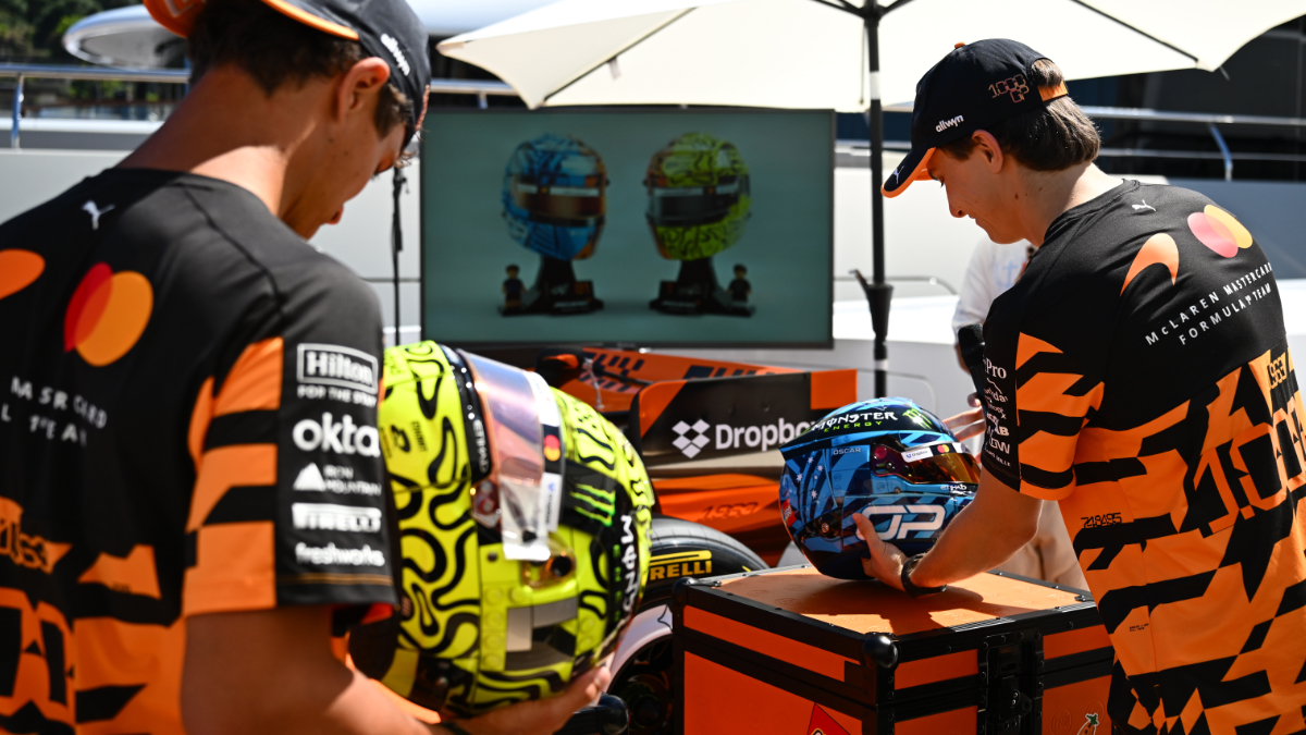 McLaren Lando Norris Oscar Piastri LEGO F1 helmets featured